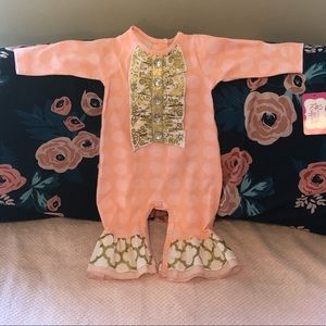 Ricrac & Ruffles Baby Romper 3/6 months